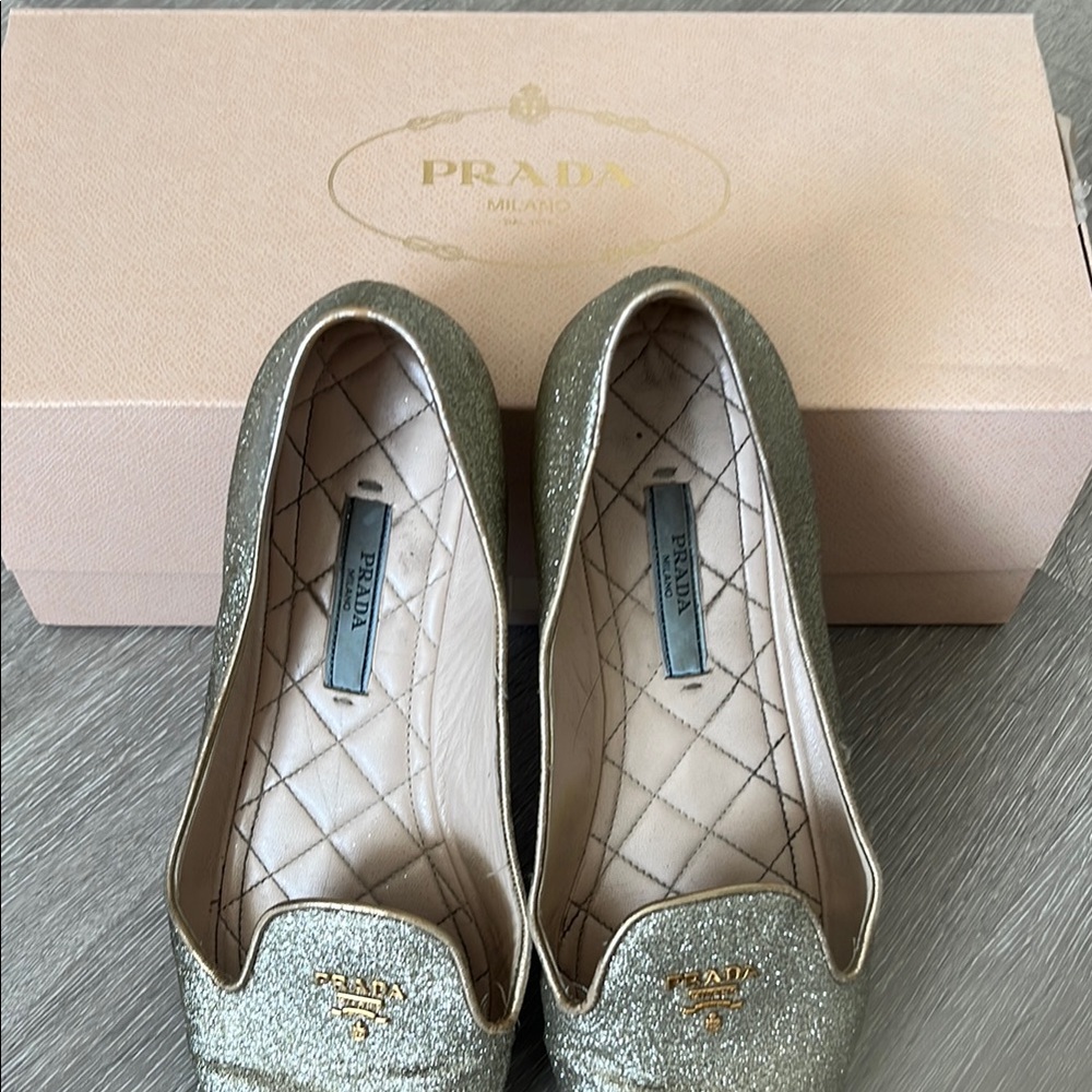Prada Gold Women's Loafers - Picture 5 of 5